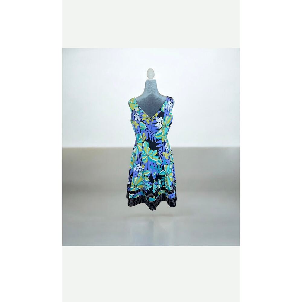 NINE WEST FIT & FLARE SEXY WORK CASUAL CRUISE BEACH LINED 10 - Picture 3 of 6